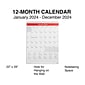 2024 Staples 22" x 29" Wall Calendar, White/Red (ST53914-24)