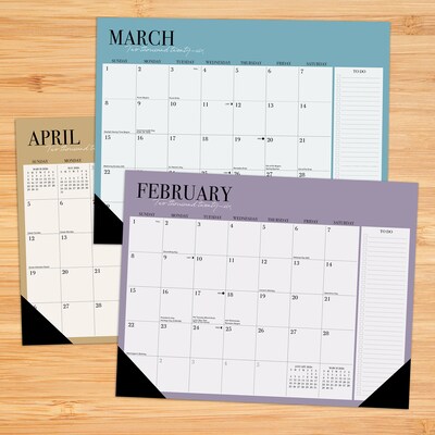 2026 Willow Creek Modern Minimalist 22 x 17 Monthly Desk Pad Calendar, Green (57230)