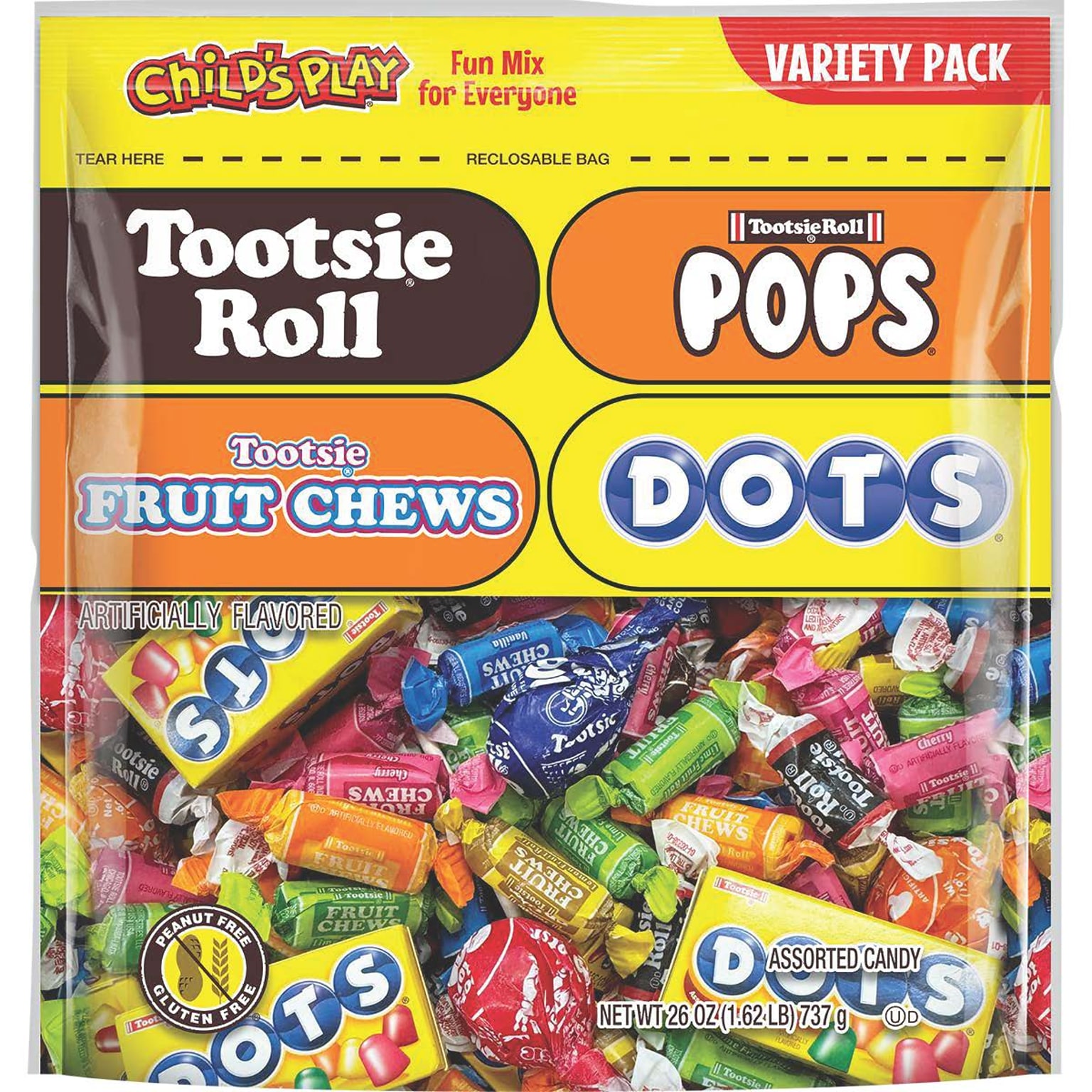 Tootsie Roll Childs Play Assorted Chewy Candy, 26 oz. (TOO1817)