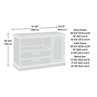 Sauder Aspen Post File Credenza, Letter/Legal Size, Prime Oak (427020)