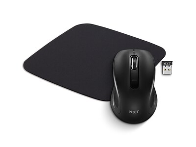 NXT Technologies™ Wireless Optical USB Mouse with Staples Mouse Pad