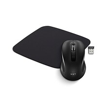 NXT Technologies™ Wireless Optical USB Mouse with Staples Mouse Pad
