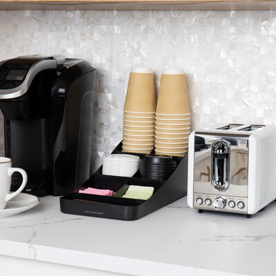 Mind Reader Plastic 7 Compartment Coffee Cup and Condiment Organizer, Black (COMP7-BLK)
