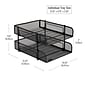 Mind Reader 2-Tier Stackable Paper Desk Tray Organizer, Metal Black, 2/Pack (CSTACK2-BLK)