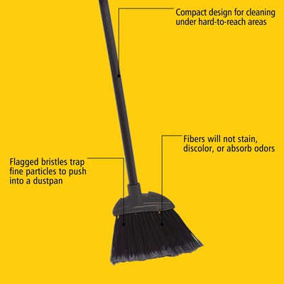 Rubbermaid Executive 7.5" Polypropylene Bristle Lobby Broom, Black (FG637400BLA)