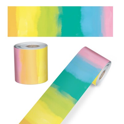Carson-Dellosa Happily Ever Elementary Straight Bulletin Board Borders, 3" x 65', Watercolor, 3/Bundle (CD-108513-3)