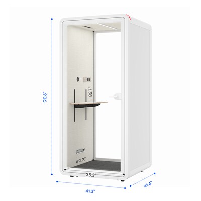 FlexiSpot NeoPod Modular Series 1-Person Privacy Booth with Switchable Privacy Glass, White (P1F3W-Pro)