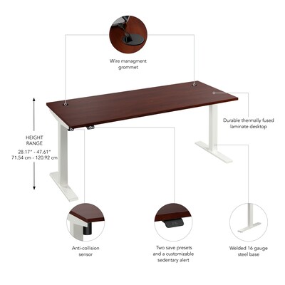 Bush Business Furniture Move 40 Series 72"W Electric Adjustable Standing Desk, Hansen Cherry (M4S7230HCWK)