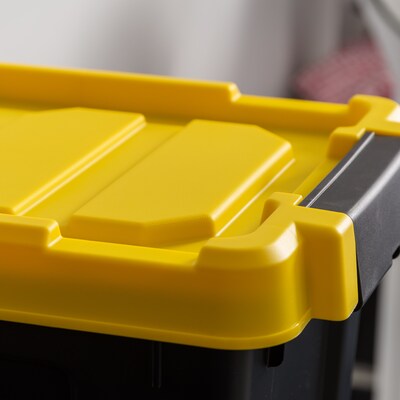 Iris Stor-It-All 21.9 Quart Storage Container with Latching Lids, Plastic, Black, 4/Pack (540014)