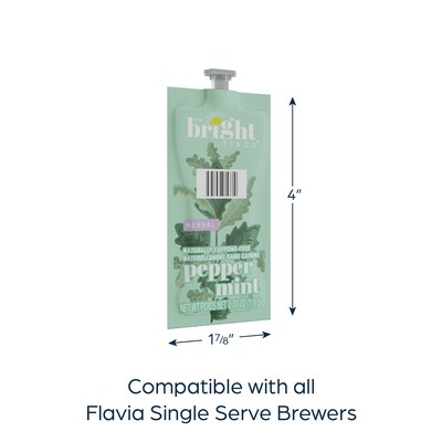 The Bright Tea Co. Peppermint Tea, Flavia Freshpacks, 100/Carton (MDRB505)