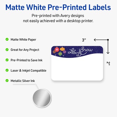 Avery Rectangle Multipurpose Labels, 2 x 3, White, 80/Pack (19479370442)