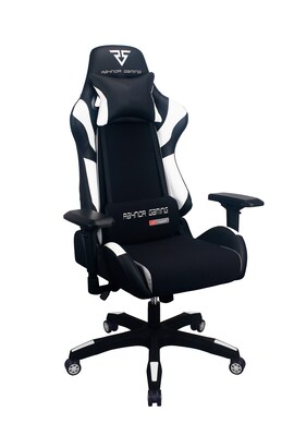 Raynor Group Energy Pro Series Fabric/Polyurethane Gaming Chair, Black/White (G-EPRO-WHT)