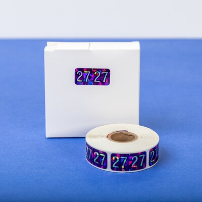 Medical Arts Press Holographic 2027 Year Labels, 3/4" x 1-1/2", Violet, 500/Roll