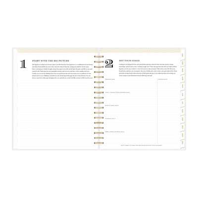 2026 Blue Sky Rugby Stripe Navy Frosted 8" x 10" Daily & Monthly Personal Planner (142098-26)