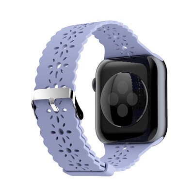 LAX Lace Silicone Band for Apple Watch, Gray Blue