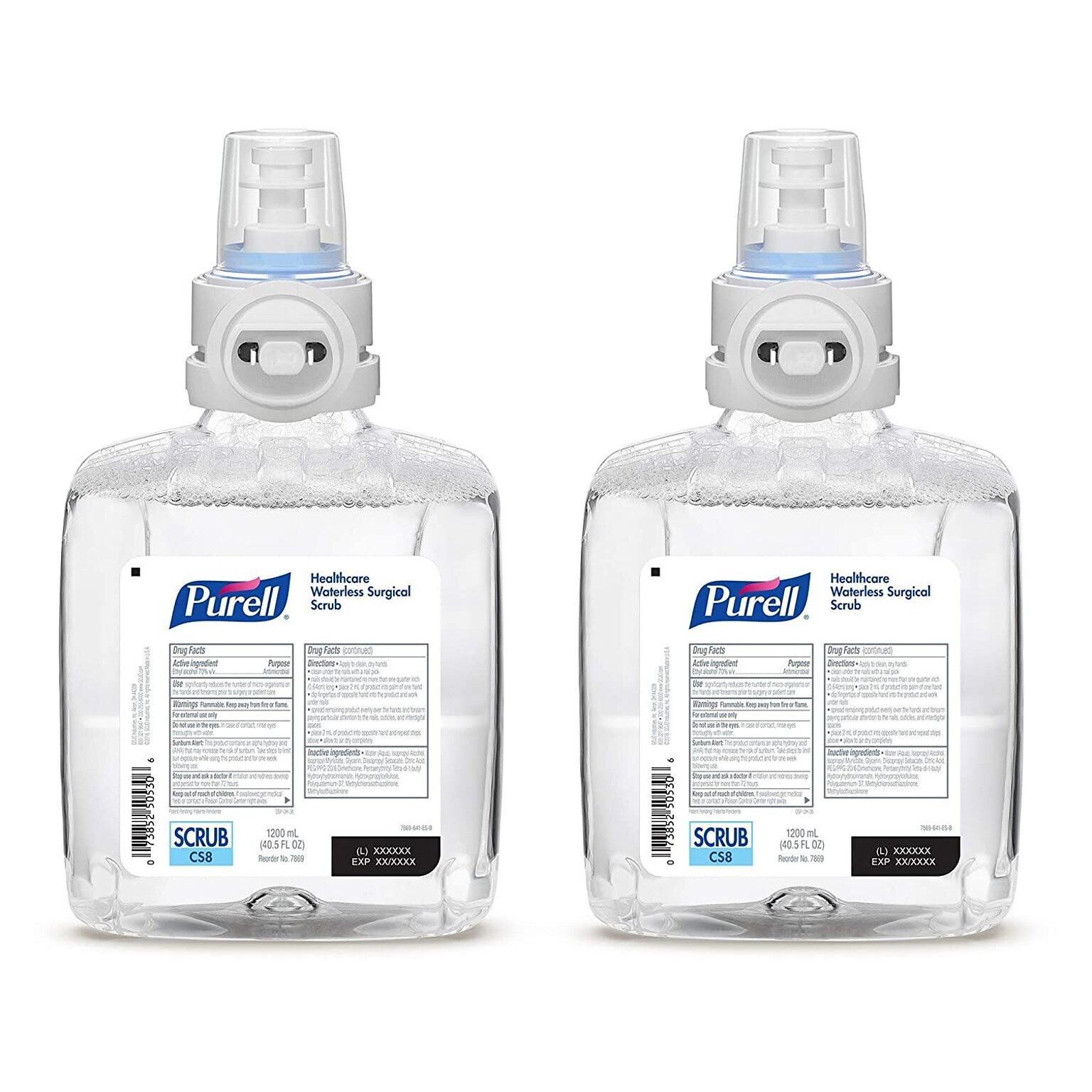 PURELL Healthcare Antibacterial Liquid Hand Soap Refill for CS8 Dispenser, 1200 ml, 2/Carton (7869-02)