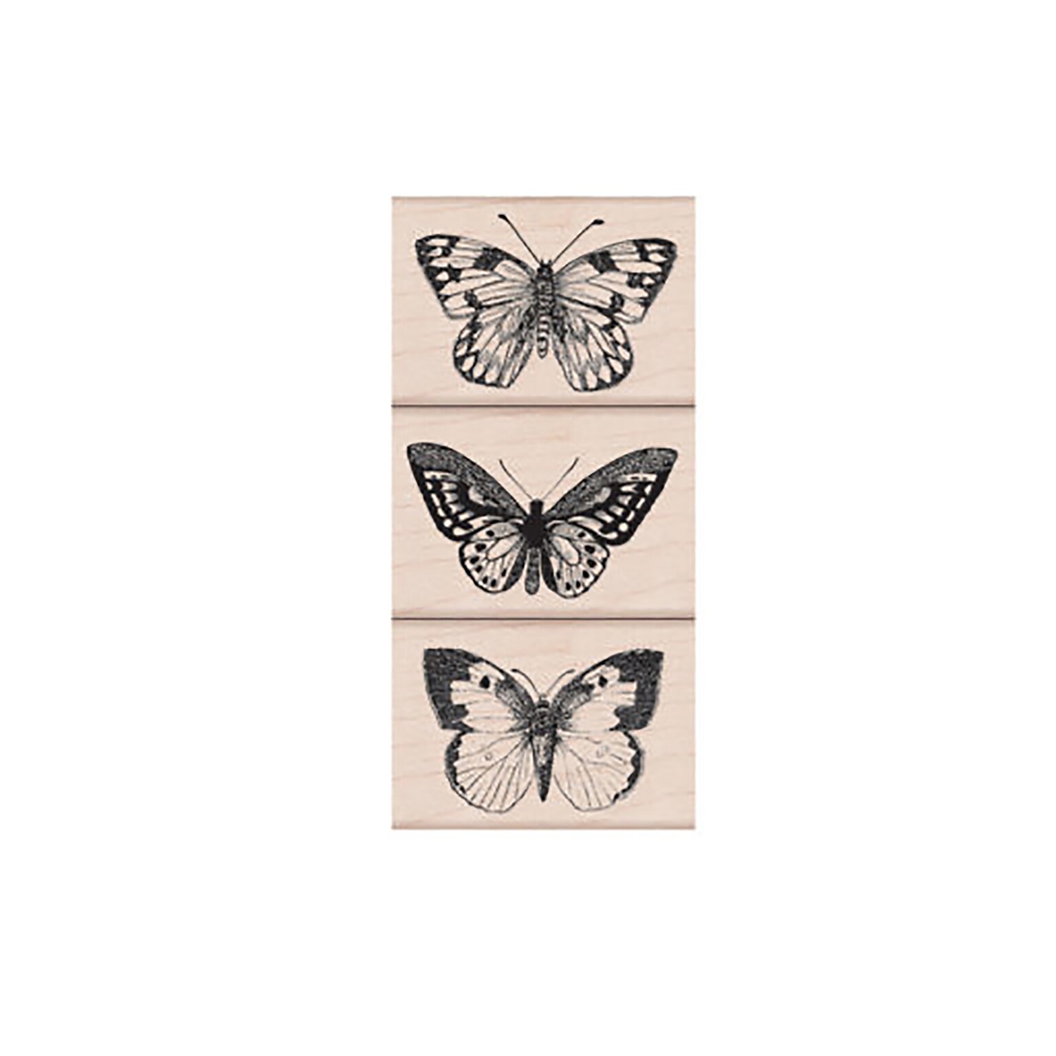 Hero Arts Three Artistic Butterflies Stamp Set, 3/Pack (HOALP215)