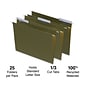 Staples® 95% Recycled Hanging File Folders, 1/3-Cut Tab, Letter Size, Standard Green, 25/Box (ST116806/116806)