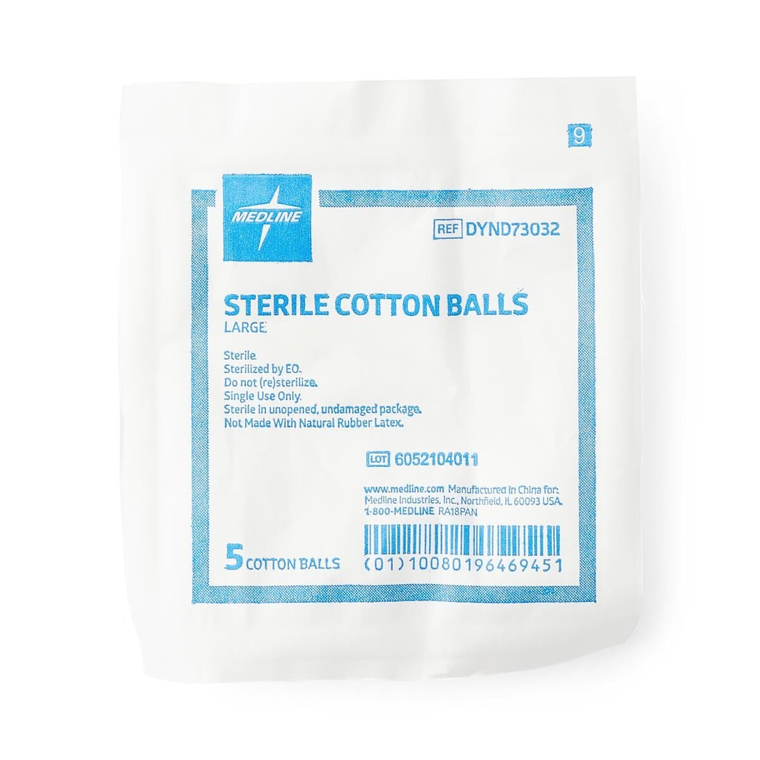 Medline Sterile Large Cotton Balls, 25/Pack (DYND73032)