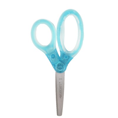Westcott® Jellies™ Kids 5" Stainless Steel Gel Handle Scissors, Blunt Tip, Assorted Colors, 12/Pack (67364)