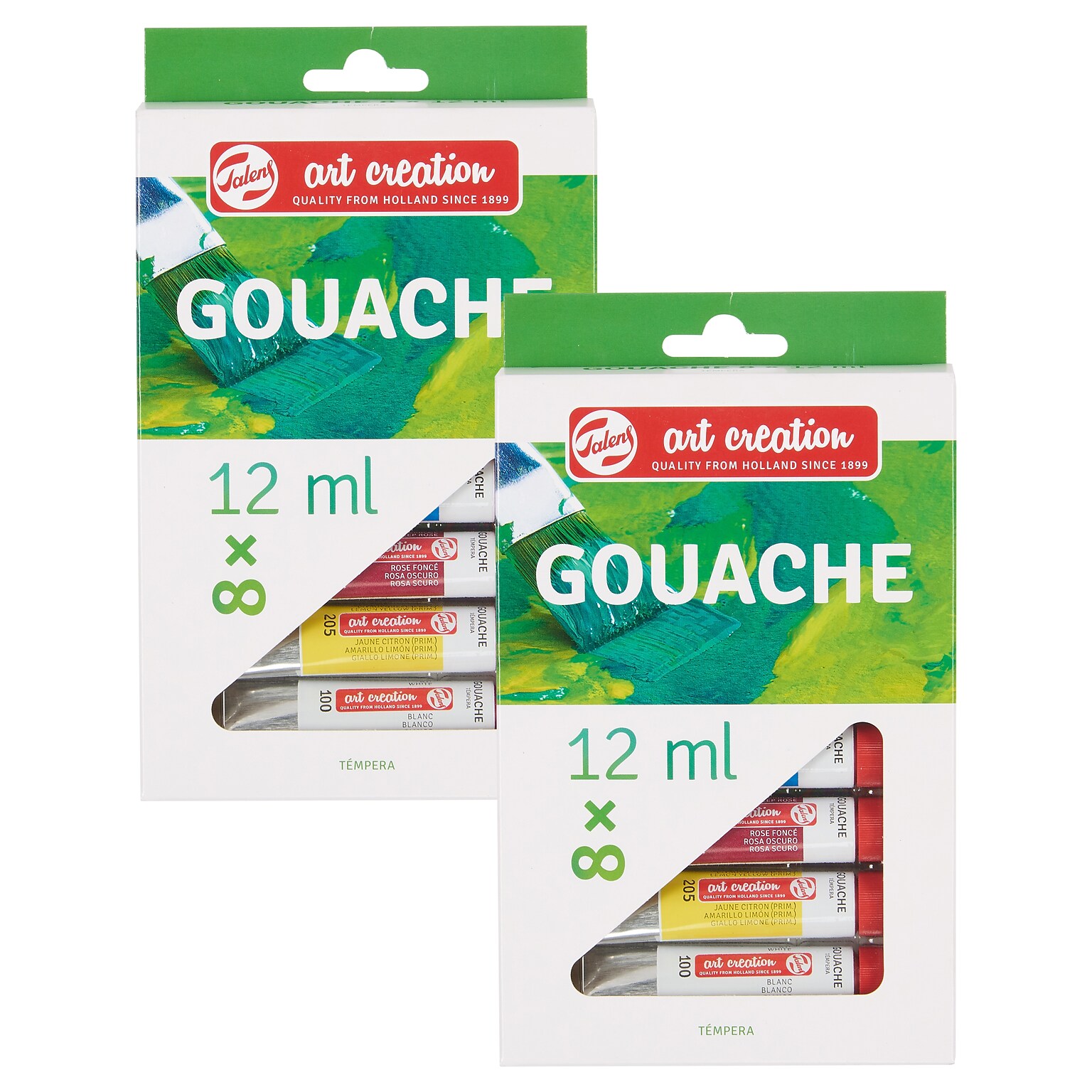 Talens Art Creation Gouache Paint, Assorted Colors, 12mL, 8/Set, 2 Sets/Bundle (TLN9021608M-2)