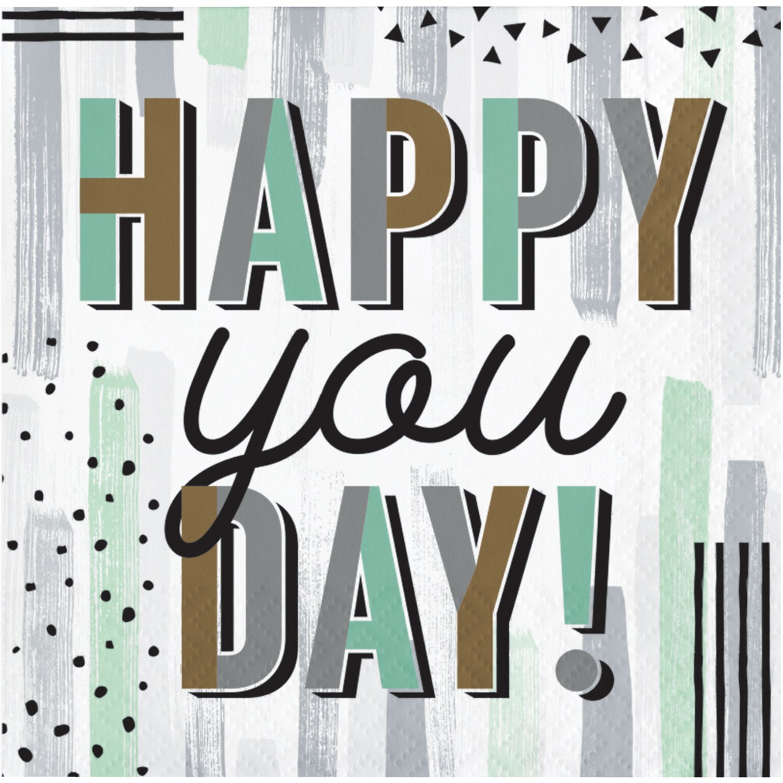 Creative Converting Minted Milestone Happy You Day Beverage Napkins, 192/Pack (372546)