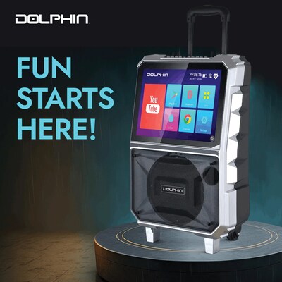 Dolphin® Audio Bluetooth Portable Karaoke Speaker with 14.1" Touchscreen and Wireless Microphone (KB-85R)