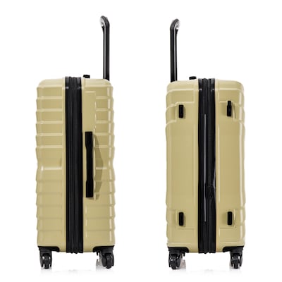 InUSA Aurum 3-Piece Hardside Spinner Luggage Set, TSA Checkpoint Friendly, Champagne (IUAURSML-CHA)