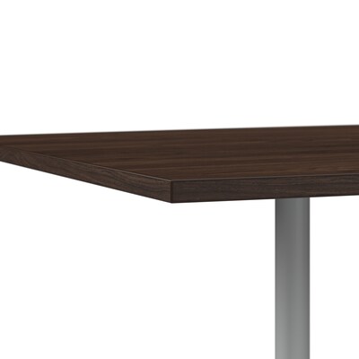 Bush Business Furniture 120W x 48D Boat Shaped Conference Table with Metal Base, Black Walnut (99TBM120BWSVK)