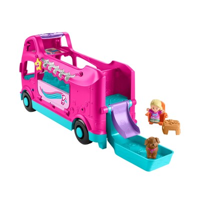 Fisher-Price Barbie Little Dreamcamper Playset by Little People, Pink (HWB31)