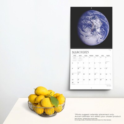 2025 Plato Outer Space 12" x 24" Monthly Square Wall Calendar, (9781975478858)