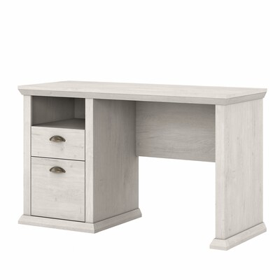 Bush Furniture Yorktown 50 Home Office Desk with Storage, Linen White Oak (WC40423-03)