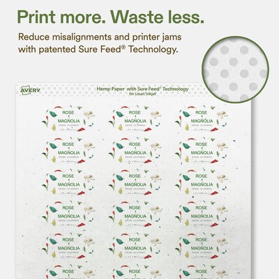 Avery Hemp Oval Laser/Inkjet Multipurpose Labels, 1" x 2", Off-White (960/Box)
