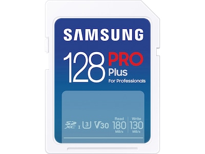 Samsung PRO Plus 128GB Full Size SDXC Memory Card, U3 Class, UHS-I, V30 (MB-SD128S/AM)