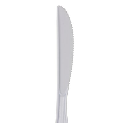 Dixie Plastic Knife 7", Medium-Weight, White, 1000/Carton (KM217)