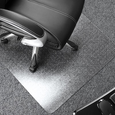 Floortex Valuemat Plus Polycarbonate Low Pile Carpet Chair Mat, Rectangular, 48" x 60", Clear (FR1115020ER)