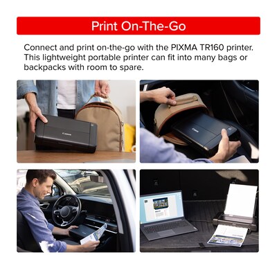 Canon PIXMA TR160 Wireless Color Portable Print Only Inkjet Printer, Best for Home Office (7069C002[AA])