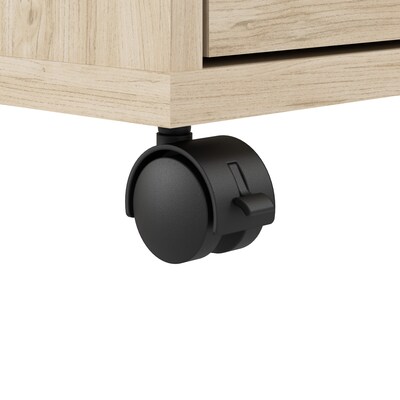 Bush Business Furniture Hustle 48"W Computer Desk and Storage Cabinet with Drawers and Shelves, Natural Elm (HUS007NE)