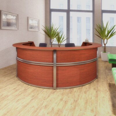 Regency Marque 142W Curved Reception Desk Workstation, Cherry (77294CH)
