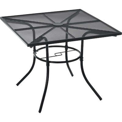 Global Industrial 36 Square Outdoor Cafe Table, Steel Mesh, Black (262079)