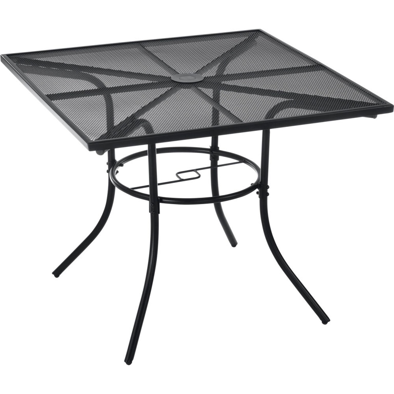 Global Industrial 36 Square Outdoor Cafe Table, Steel Mesh, Black (262079)