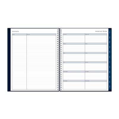 2026 Blue Sky Passages 8.5" x 11" Calendar Year Weekly & Monthly Planner, Faux Leather Cover, Navy (148659-26)