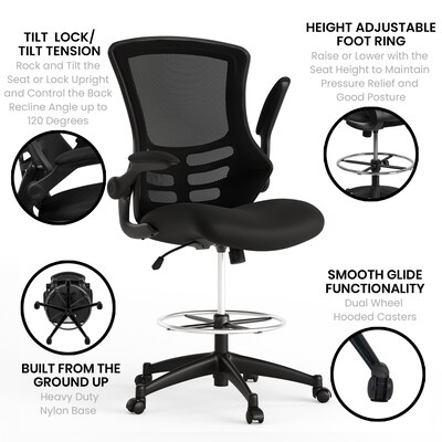 Flash Furniture Mid-Back Design Mesh Task Chair, Black (BL-X-5M-D-GG)