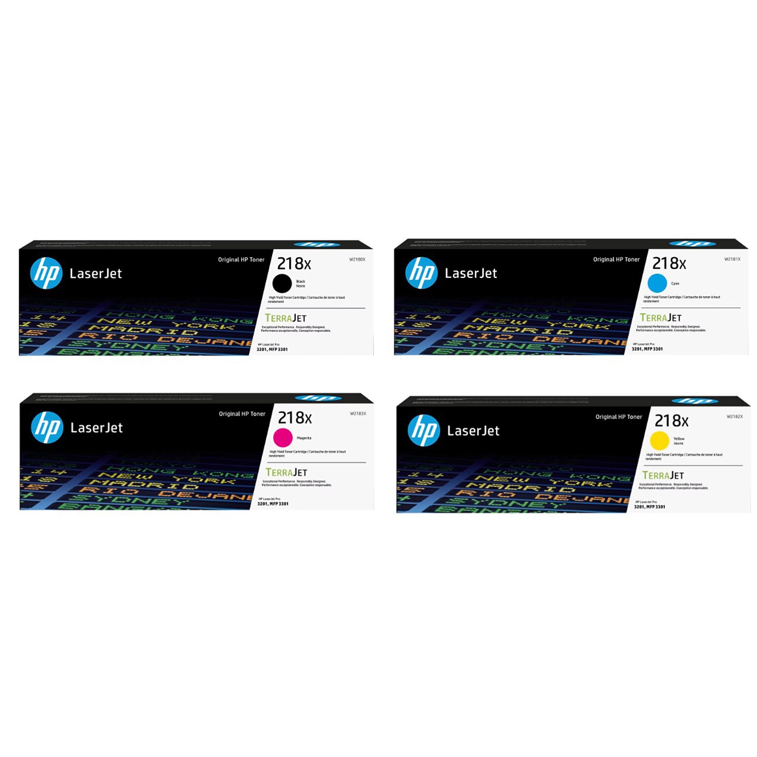 HP Original 218X Black, Cyan, Magenta, Yellow High Yield Toner Cartridges (4-Pack)