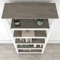 Bush Furniture Key West 66"H 5-Shelf Bookcase with Adjustable Shelves, Shiplap Gray/Pure White Laminated Wood, 2/Set (KWS046G2W)