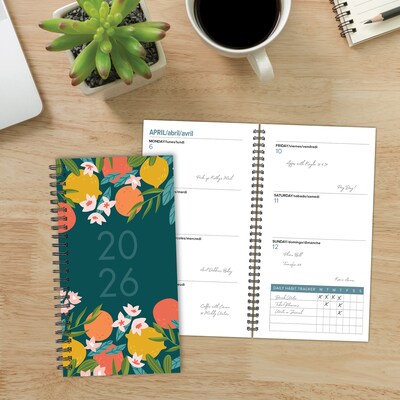 2026 Willow Creek Citrus 3.5" x 6.5"  Weekly & Monthly Planner, Paperboard Cover (57339)