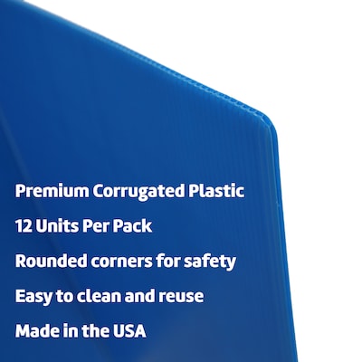Flipside Premium 18" x 46.5" Study Carrel Panel, Blue, 12/Pack (19372-12)
