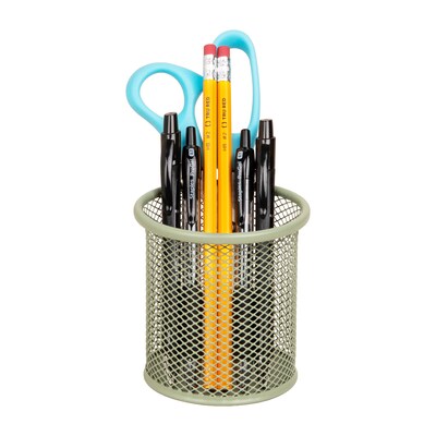 Staples Metal Mesh Pen Cup, Sage Green (ST63818)