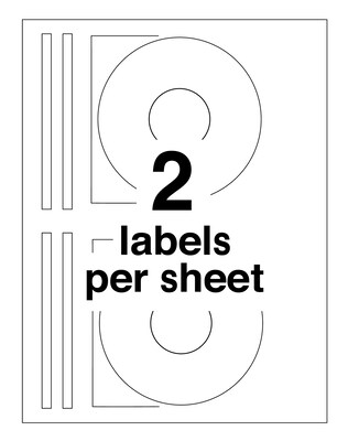 Avery Laser Media Labels, White Matte, 40 Disc and 80 Spine Labels/Pack (5692)