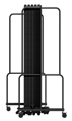 National Public Seating Robo Series 11-Panel Folding Mobile Room Divider, 72"H x 256"W, Clear Acrylic (RDB6-11CA)